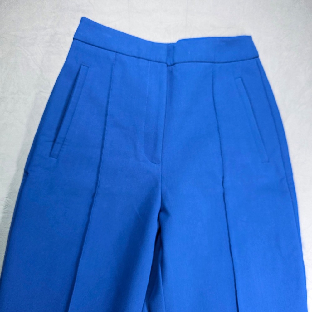 Zara Bright Blue High-Waist Tailored Trousers